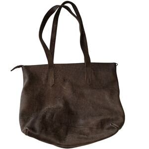 Rowdy South African Brown Pebbled Leather Should Bag Zippered